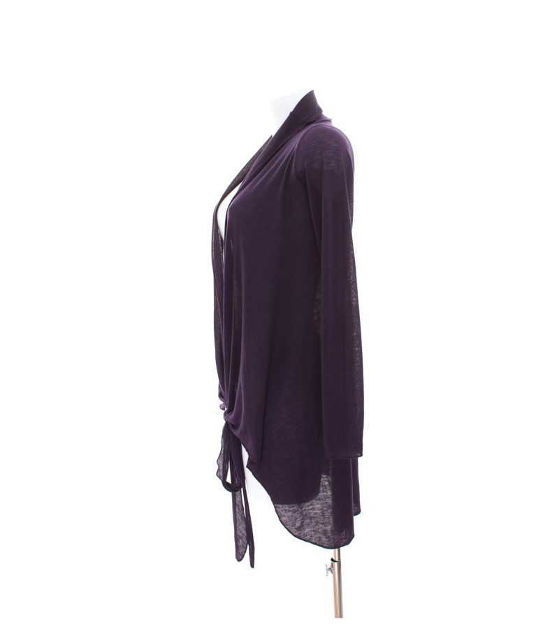 Damen Strickjacke Cardigan Lagenlook Gr. 8 DE 38 Violett Strick – Foto 2