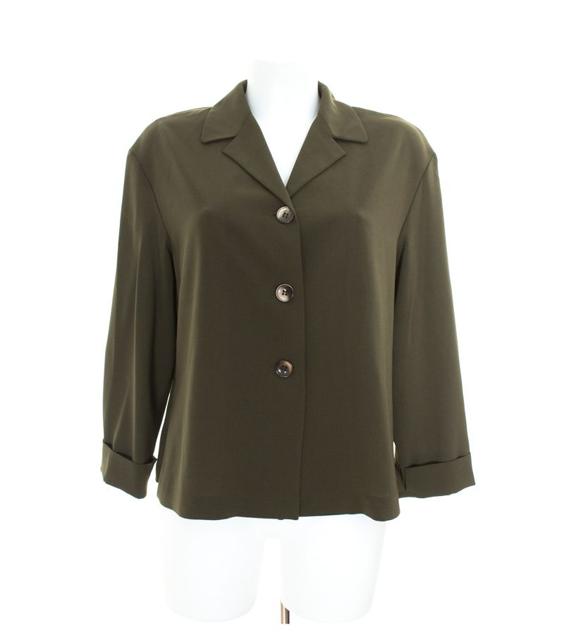 RIANI Damen Blazer Sommerblazer Lagenlook Gr. DE 36 Dunkel Khaki – Foto 1