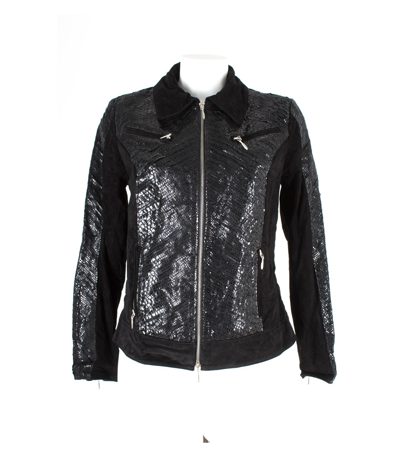 Sarah Kern Damen Lederjacke Gr. 38 Schwarz Leder NEU