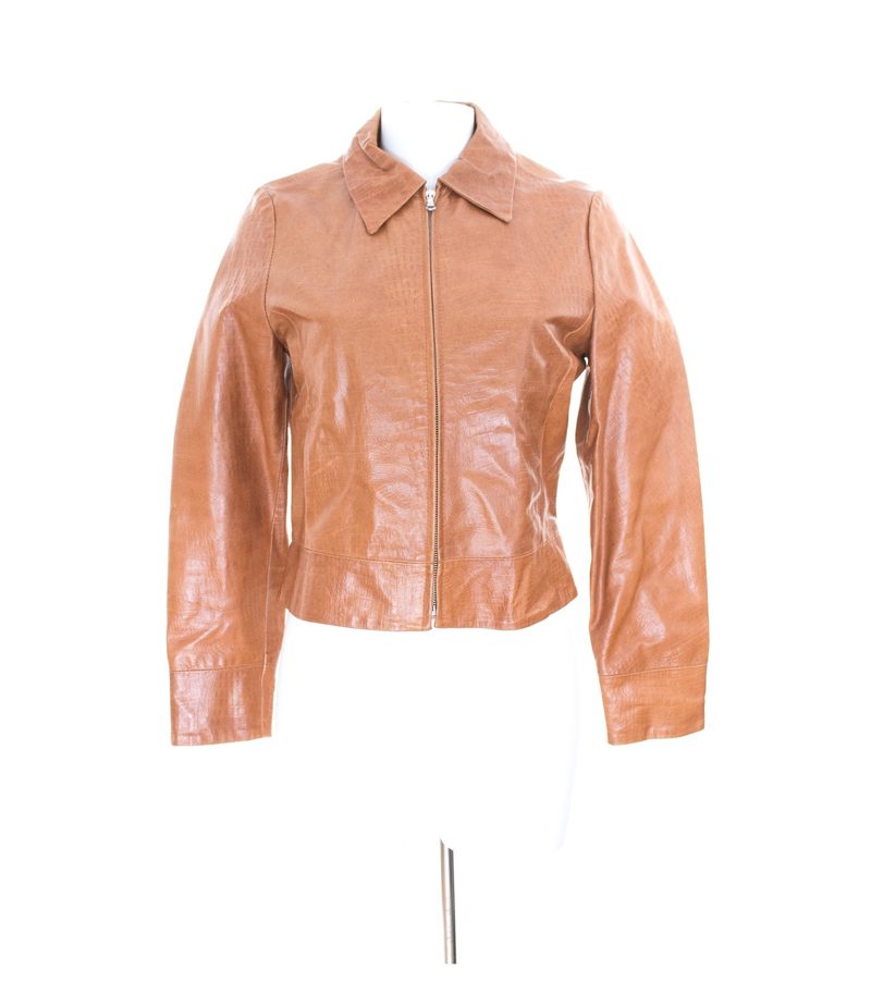 MAURITIUS Damen Lederjacke Gr. DE 38 Cognacbraun Leder – Foto 1
