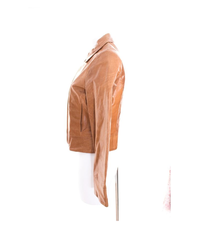 MAURITIUS Damen Lederjacke Gr. DE 38 Cognacbraun Leder – Foto 2