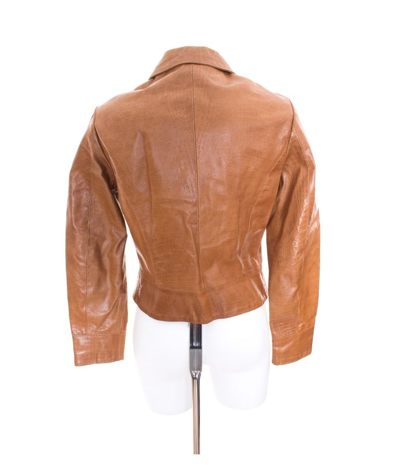 MAURITIUS Damen Lederjacke Gr. DE 38 Cognacbraun Leder – Foto 3