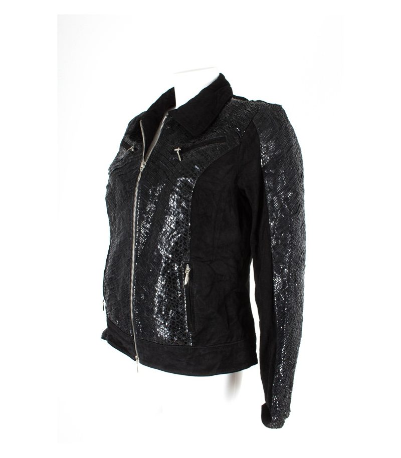 Sarah Kern Damen Lederjacke Gr. 38 Schwarz Leder NEU – Foto 2