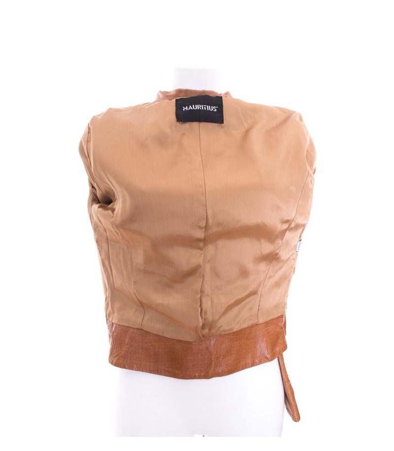 MAURITIUS Damen Lederjacke Gr. DE 38 Cognacbraun Leder – Foto 4