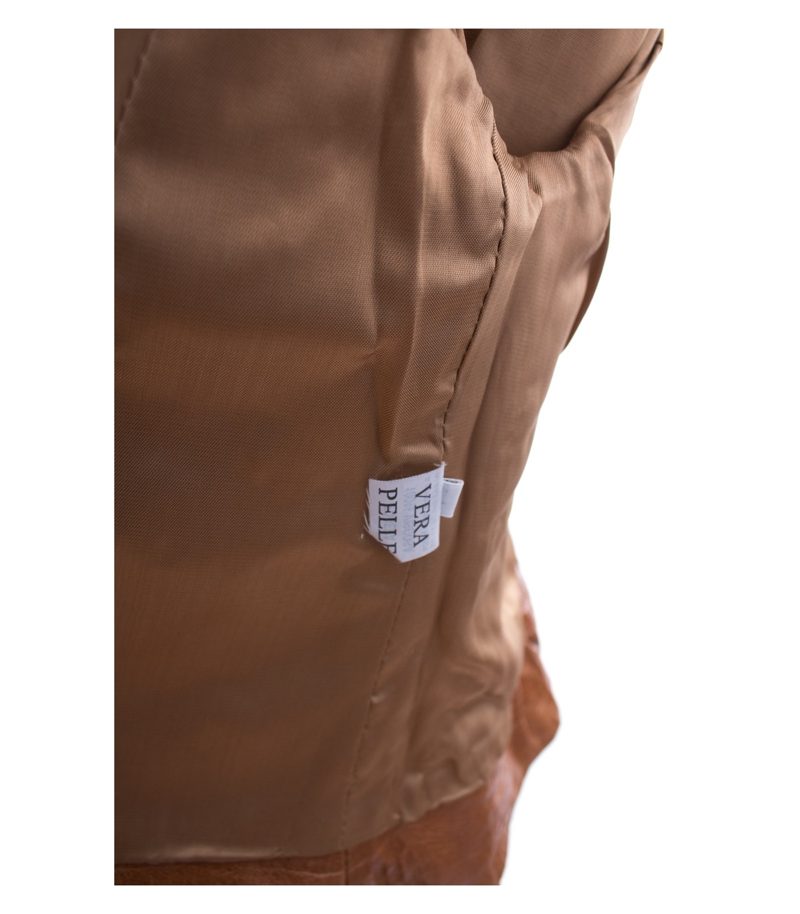 MAURITIUS Damen Lederjacke Gr. DE 38 Cognacbraun Leder – Foto 5