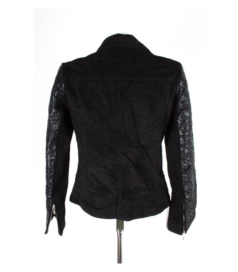 Sarah Kern Damen Lederjacke Gr. 38 Schwarz Leder NEU – Foto 3