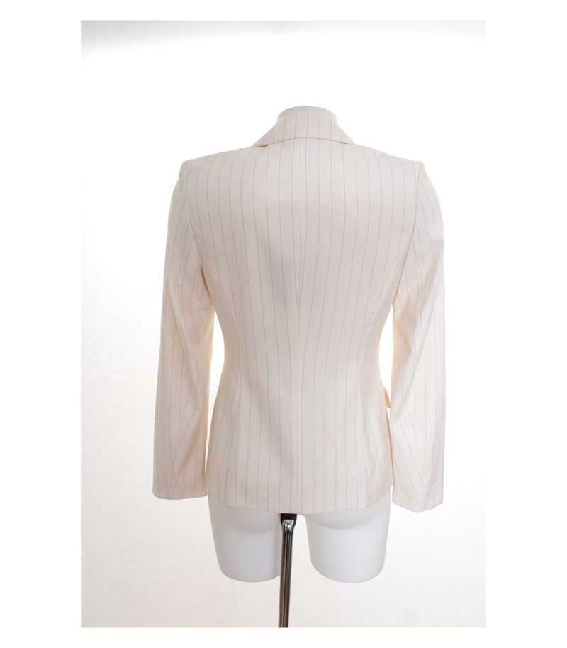 ESPRIT Damen Blazer Cremeweiß Gestreift Gr. DE 34 Schwarz NEU – Foto 2