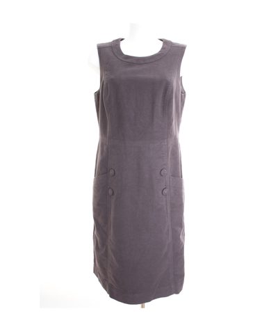Boden Damen Kleid Etuikleid Gr. DE 42 L Grau Baumwolle