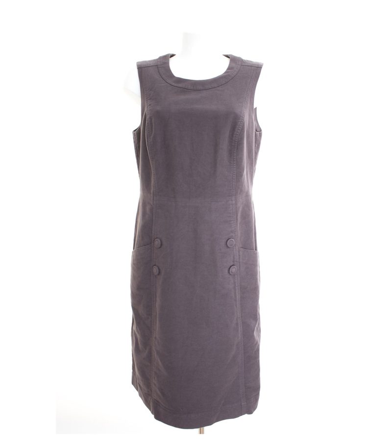 Boden Damen Kleid Etuikleid Gr. DE 42 L Grau Baumwolle – Foto 1