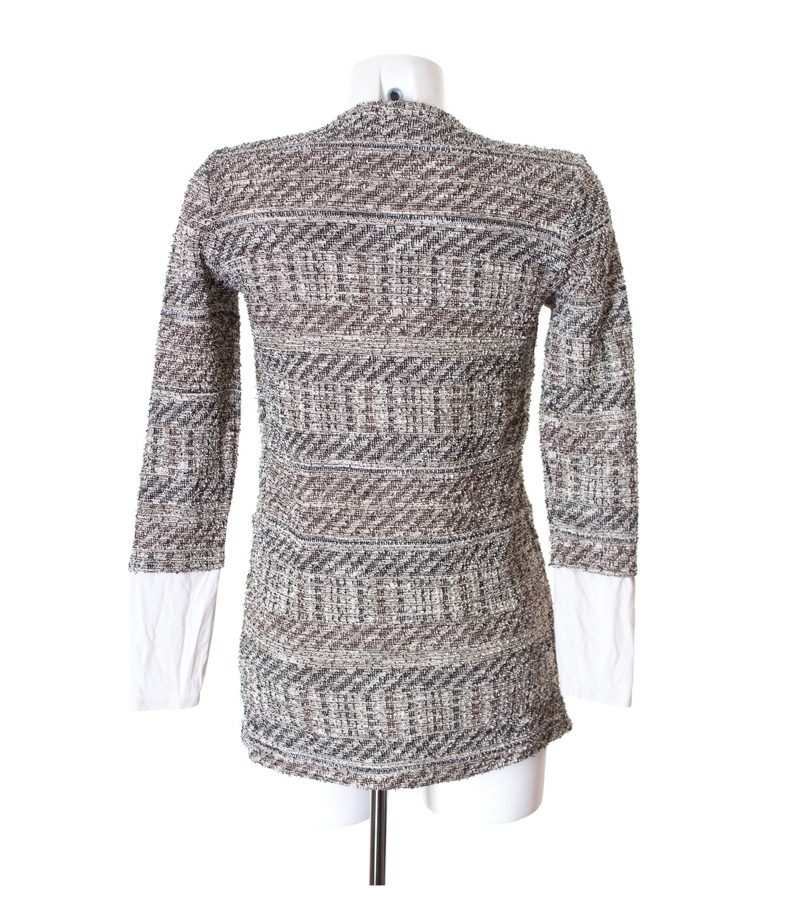 Desigual Damen Strickjacke angenähtem Shirt Cardigan Bouclé Gr. S Strick – Foto 4