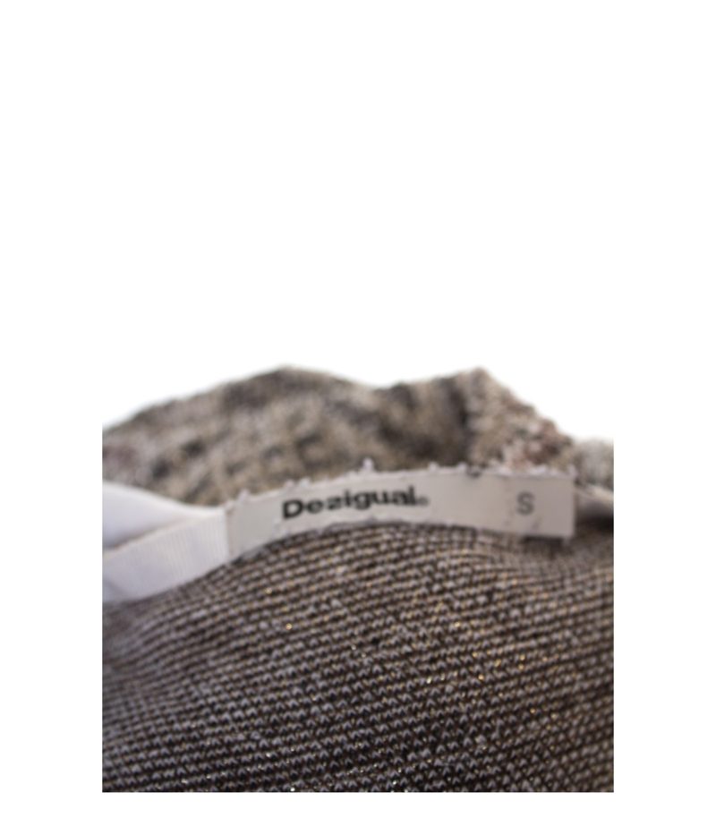 Desigual Damen Strickjacke angenähtem Shirt Cardigan Bouclé Gr. S Strick – Foto 5