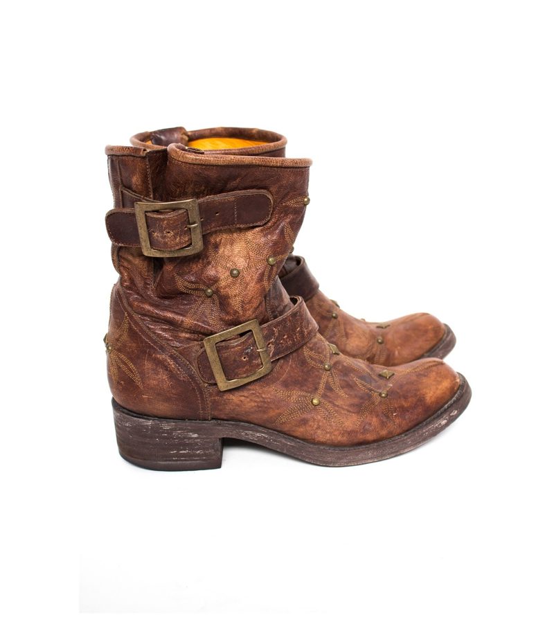 Mexicana Damen Schuhe Stefeletten Gr. EUR 39 Braun Leder – Foto 2