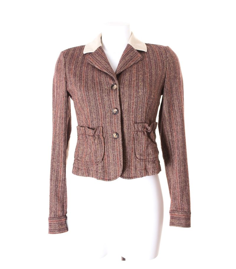 ETRO MILANO Damen Blazer Gr. 34 (IT 38) Mehrfarbig Biker Wollmix – Foto 1