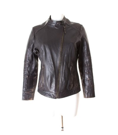 mangoon Damen Lederjacke Gr. D 40 Braun Leder