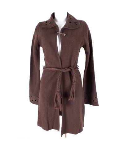 suksess Strickjacke Cardigan Gr. M Wolle Longjacke Strick Strickmantel Knit