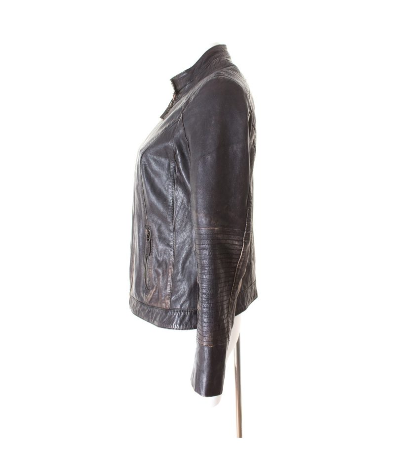 mangoon Damen Lederjacke Gr. D 40 Braun Leder – Foto 2