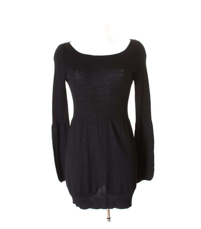 PINKO Damen Kleid Strickkleid Gr. L Schwarz Merino Wolle – Foto 1