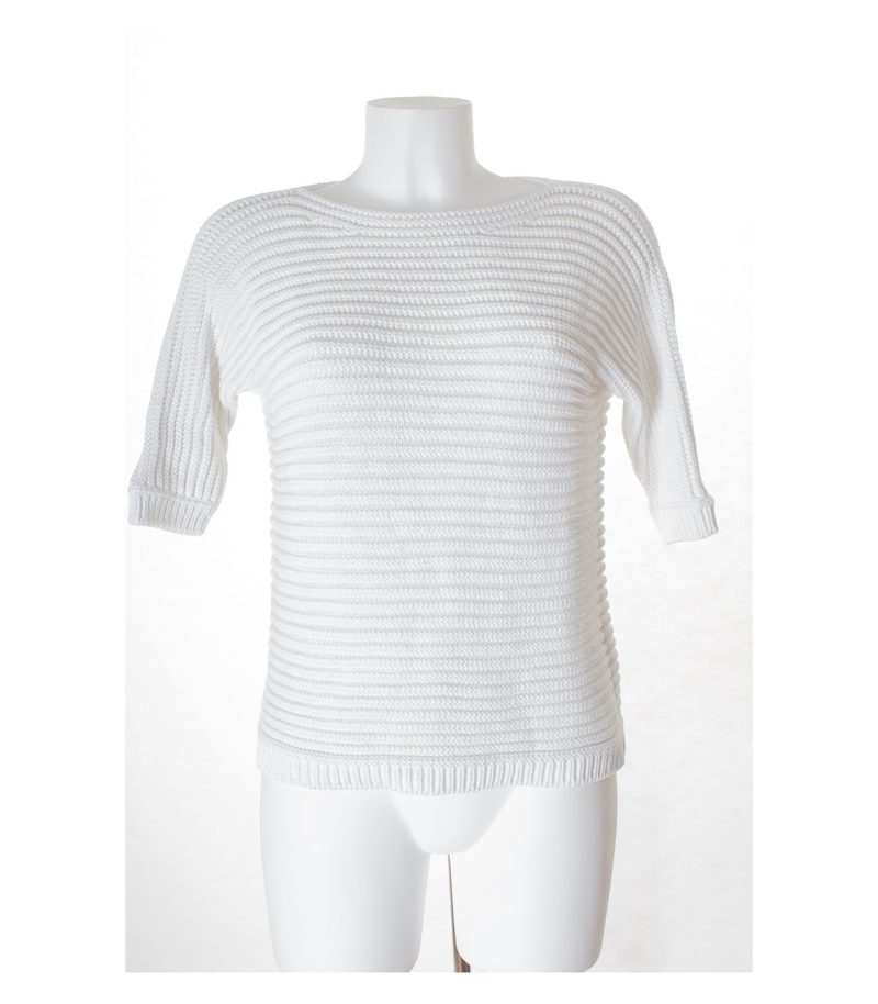 HUGO BOSS Damen Pullover Gr. M Weiß Baumwolle – Foto 1