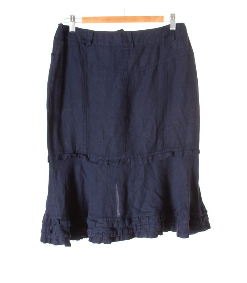 NICOWA Damen Rock Gr. D38 Blau Leinen – Foto 2