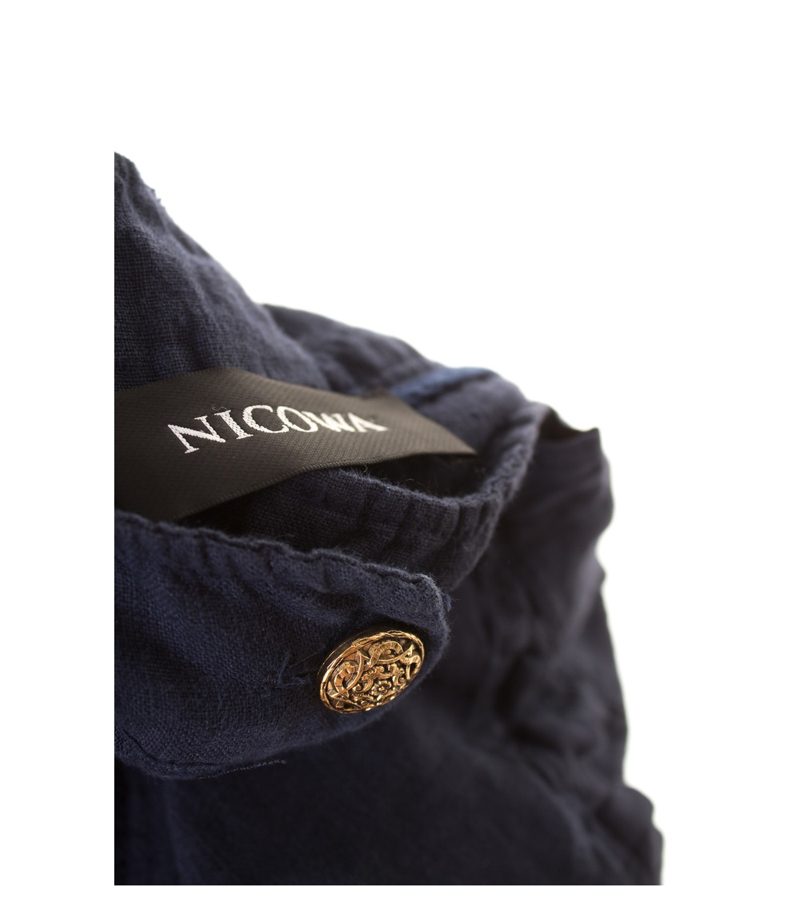 NICOWA Damen Rock Gr. D38 Blau Leinen – Foto 3