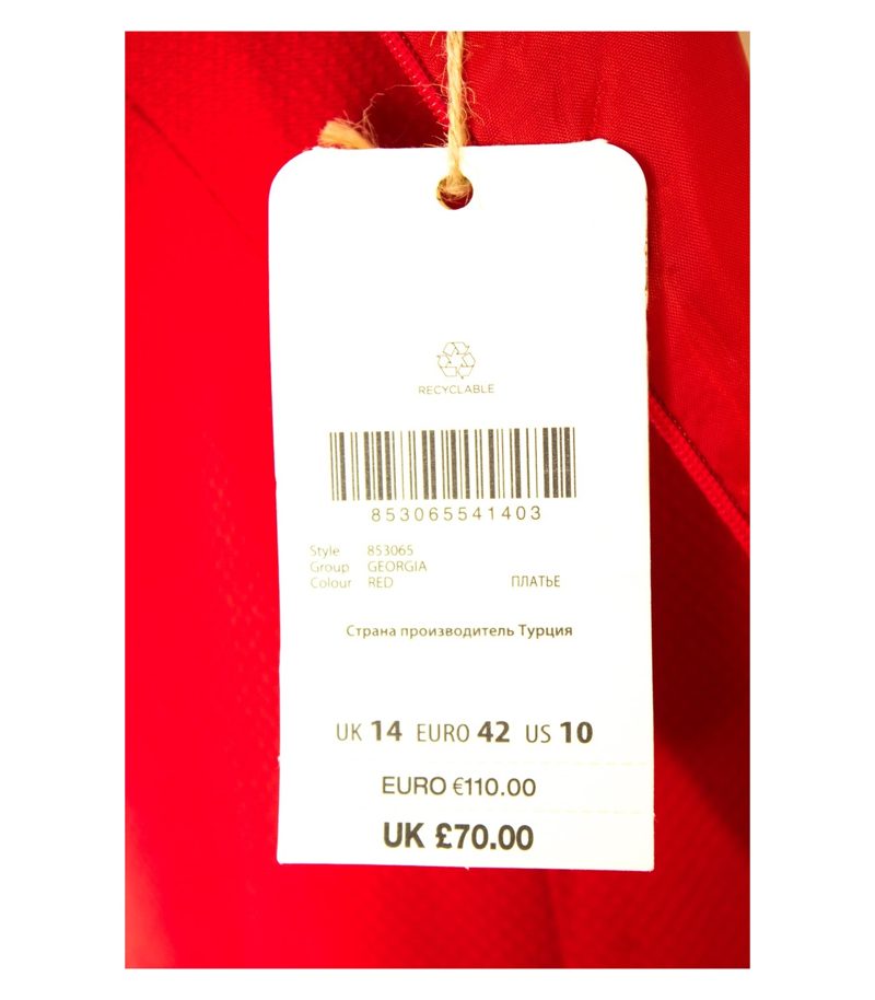 Monsoon Damen Kleid Gr. EU 42 Rot Neu – Foto 5