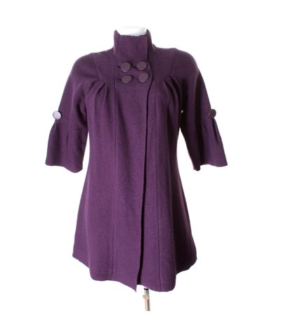 JASPER CONRAN JEANS Strickmantel Strickjacke Cardigan Gr. EU 38 UK 10 Wolle Violett
