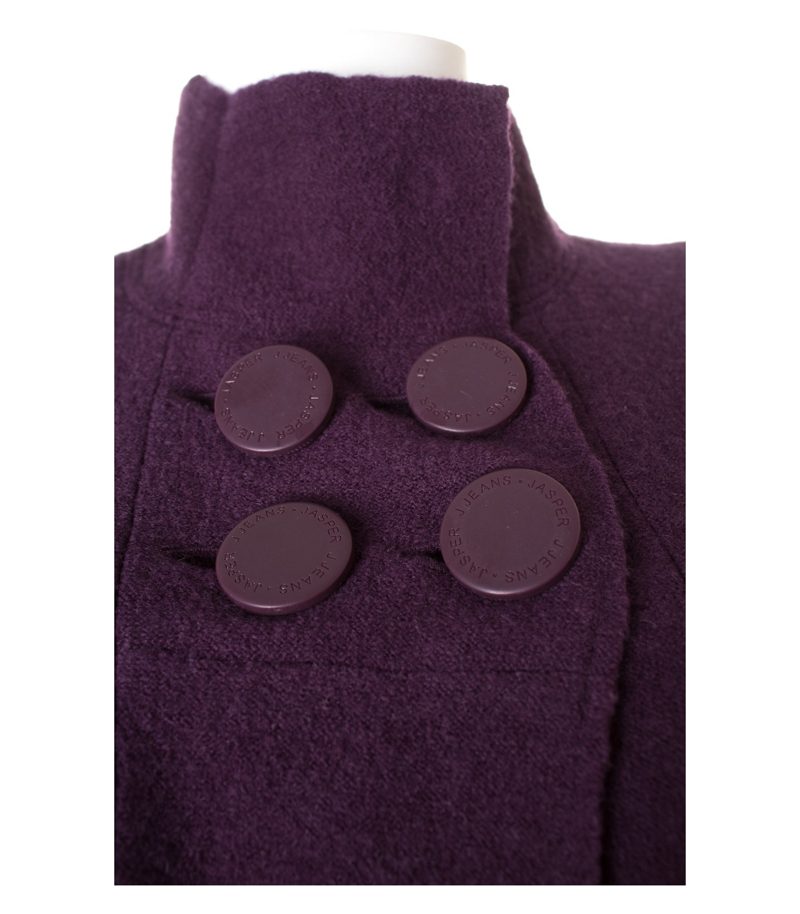 JASPER CONRAN JEANS Strickmantel Strickjacke Cardigan Gr. EU 38 UK 10 Wolle Violett – Foto 2