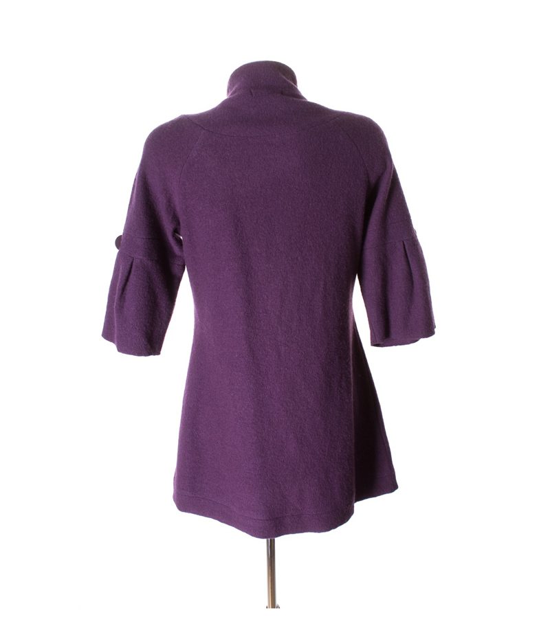 JASPER CONRAN JEANS Strickmantel Strickjacke Cardigan Gr. EU 38 UK 10 Wolle Violett – Foto 3