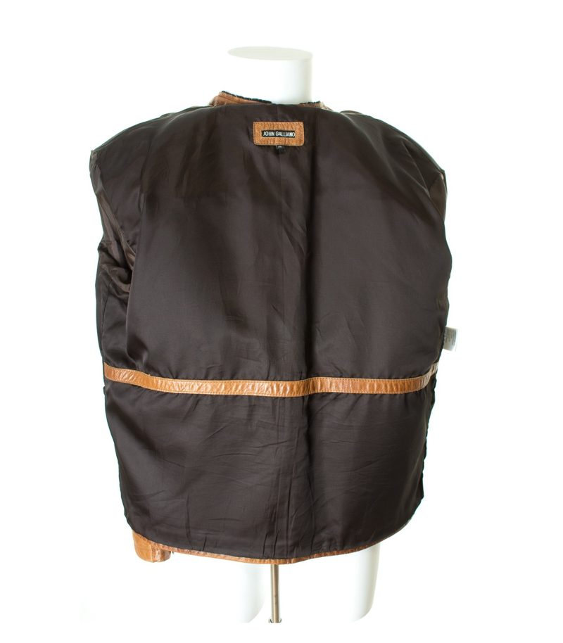 JOHN GALLIANO Herren Jacke Echt Gr. XL Braun Leder – Foto 5
