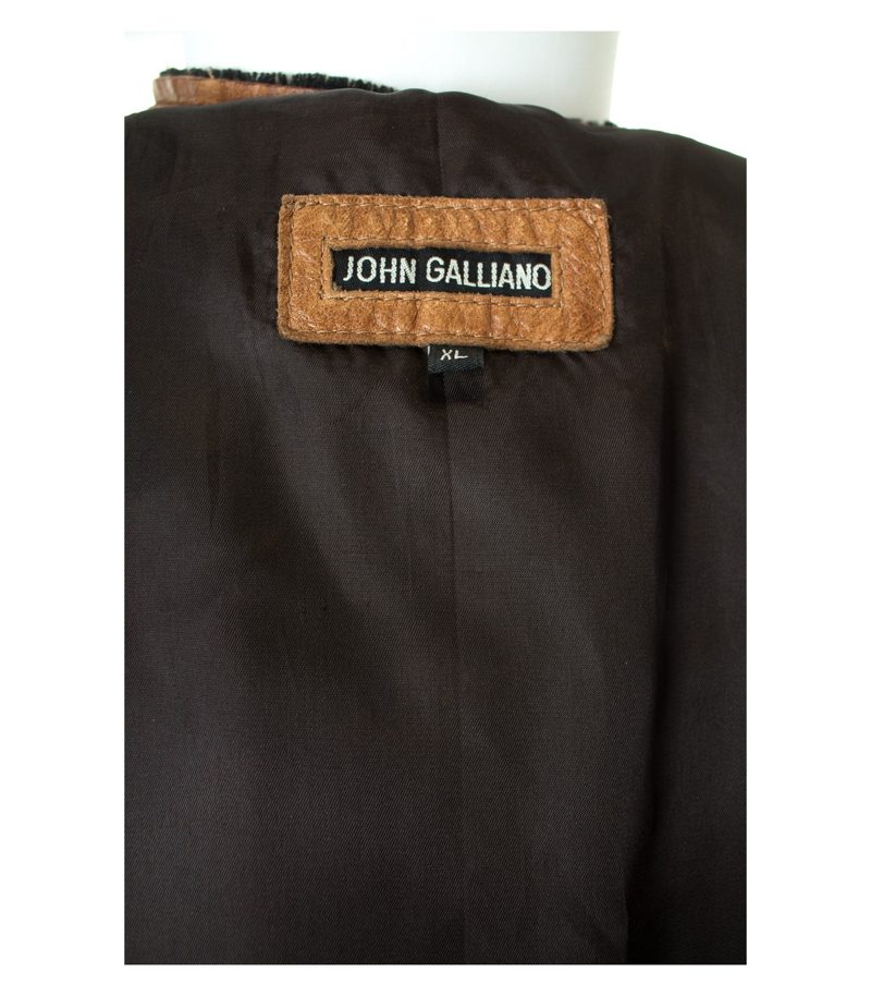 JOHN GALLIANO Herren Jacke Echt Gr. XL Braun Leder – Foto 6