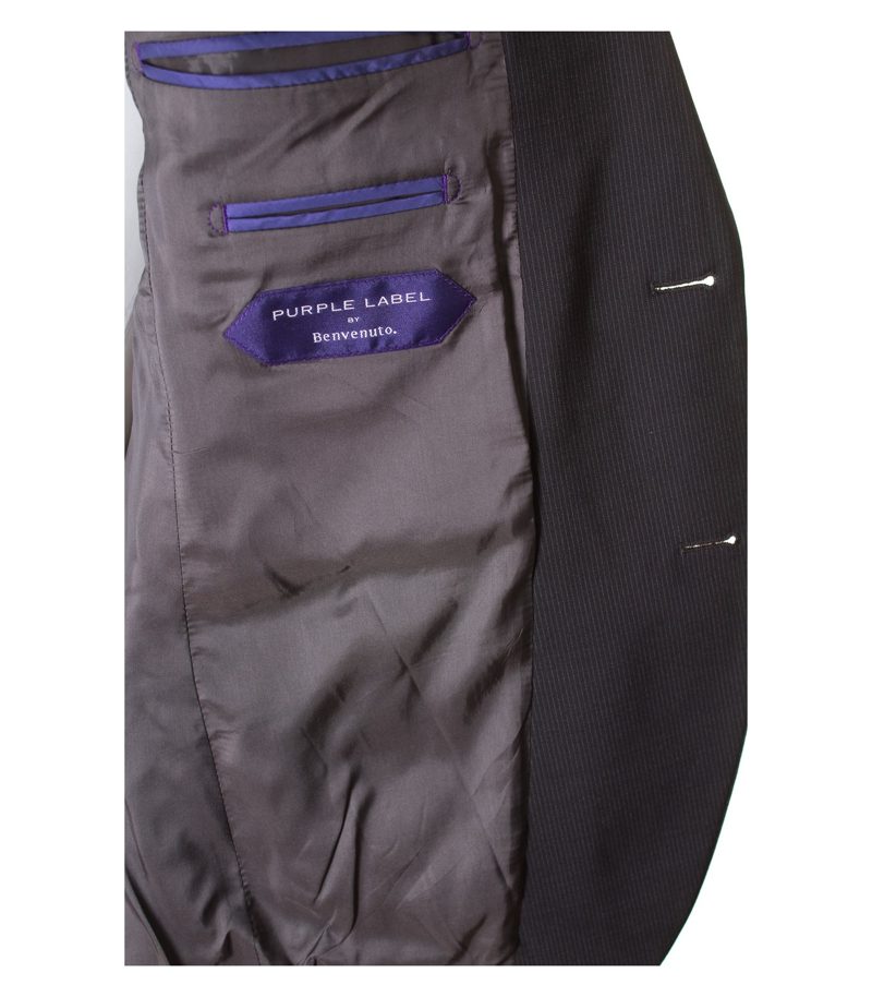 Purple Label by Benvenuto Herren Sakko Gr. 44 Braun-Grau – Foto 4