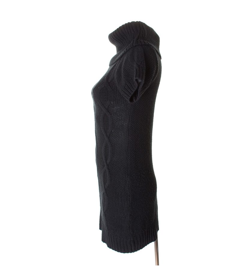 Damen Kleid Strickkleid Rollkragenpullover Gr. M Schwarz – Foto 2