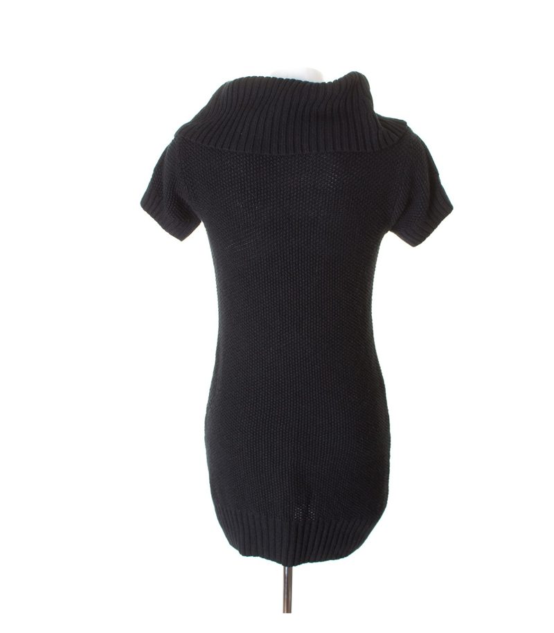 Damen Kleid Strickkleid Rollkragenpullover Gr. M Schwarz – Foto 3