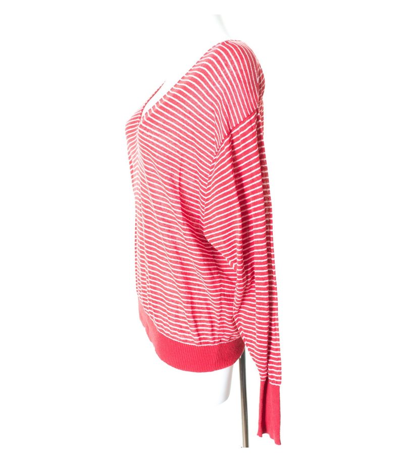 HUGO BOSS Damen Pullover Gr. S Rot Weiß Leinen – Foto 2