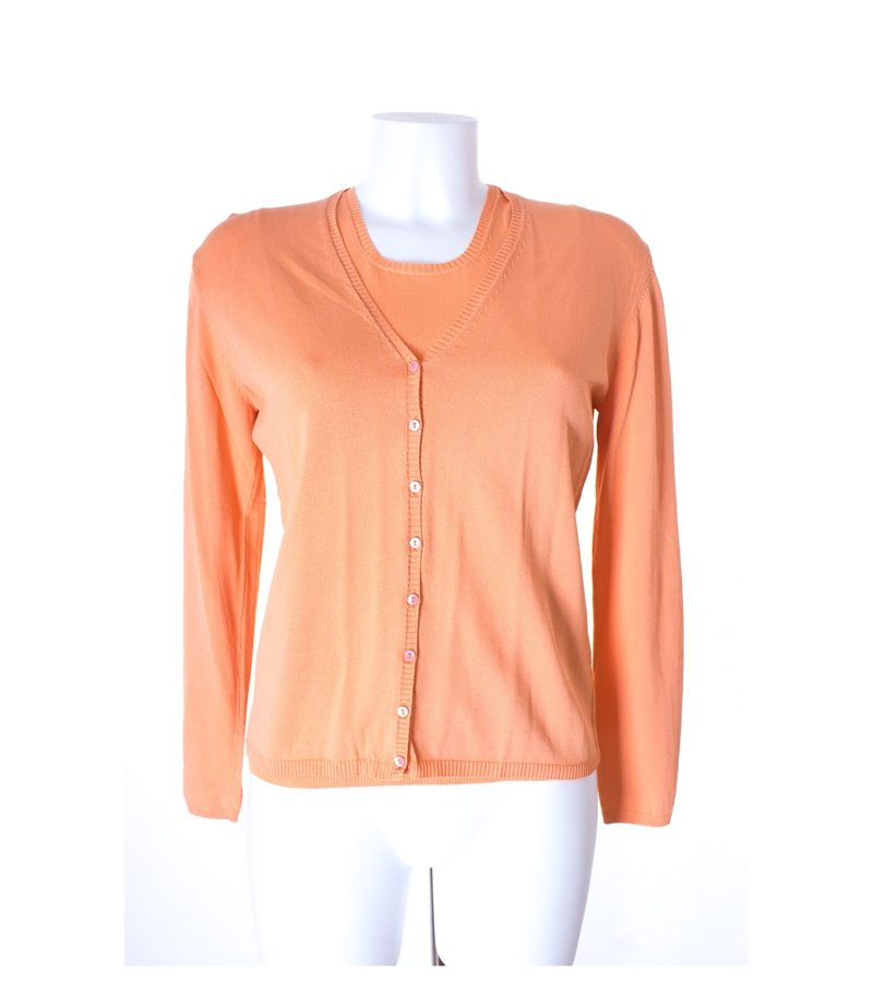 GC FONTANA Damen Strickjacke + Top Twinset Gr. M in Pastelgelb – Foto 1