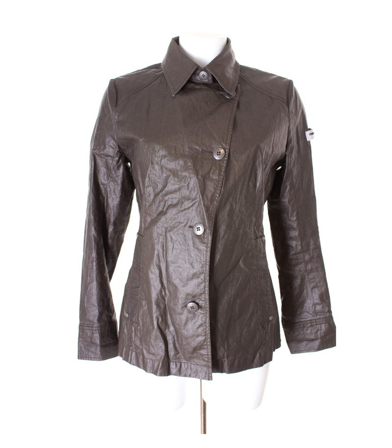 FRIEDA & FREDDIES Damen Jacke reine Gr. DE 38 Braungrün Leinen – Foto 2
