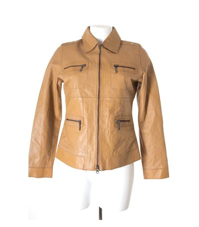 MINI Damen Jacke Gr. S in Braunbeige Leder