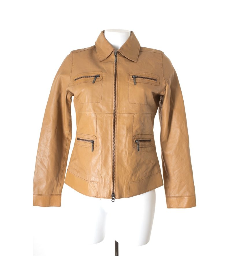MINI Damen Jacke Gr. S in Braunbeige Leder – Foto 1