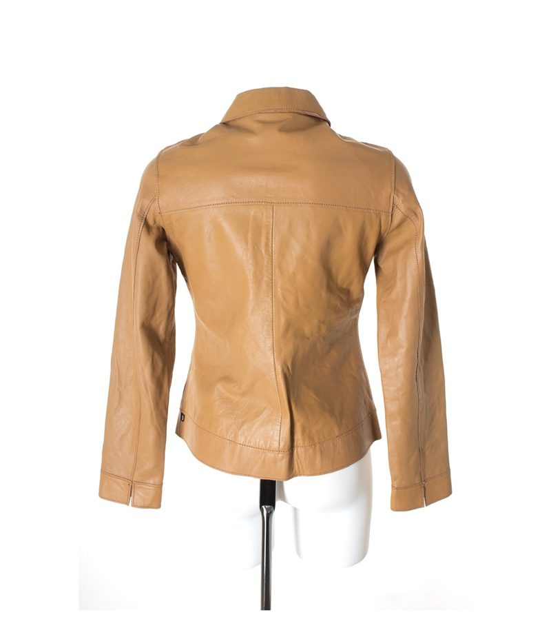 MINI Damen Jacke Gr. S in Braunbeige Leder – Foto 3