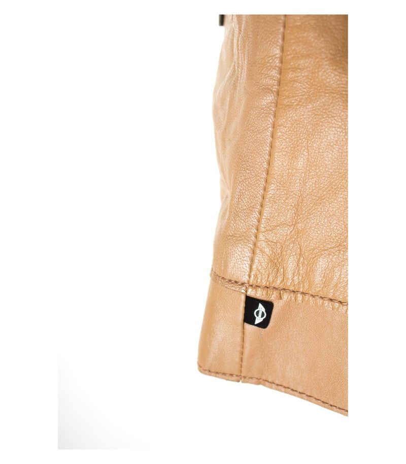 MINI Damen Jacke Gr. S in Braunbeige Leder – Foto 4