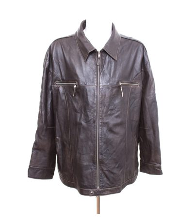 David Moore Herren Jacke reine Gr. 35 Braun Leder