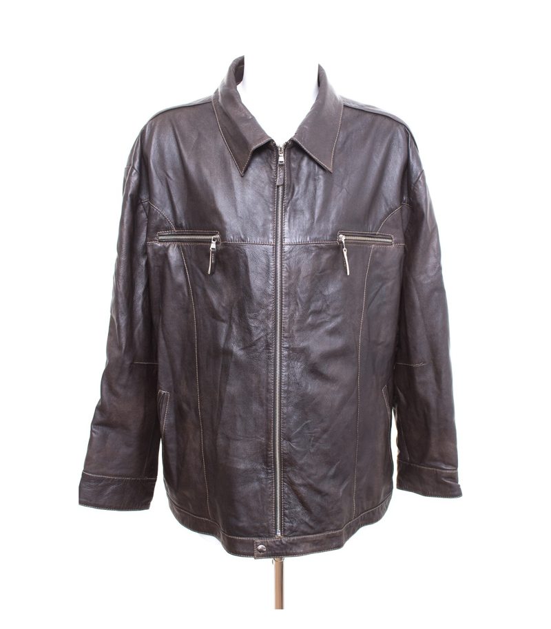 David Moore Herren Jacke reine Gr. 35 Braun Leder – Foto 1
