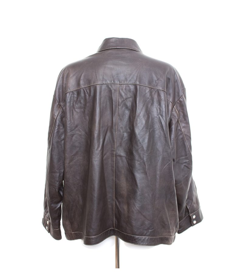 David Moore Herren Jacke reine Gr. 35 Braun Leder – Foto 2
