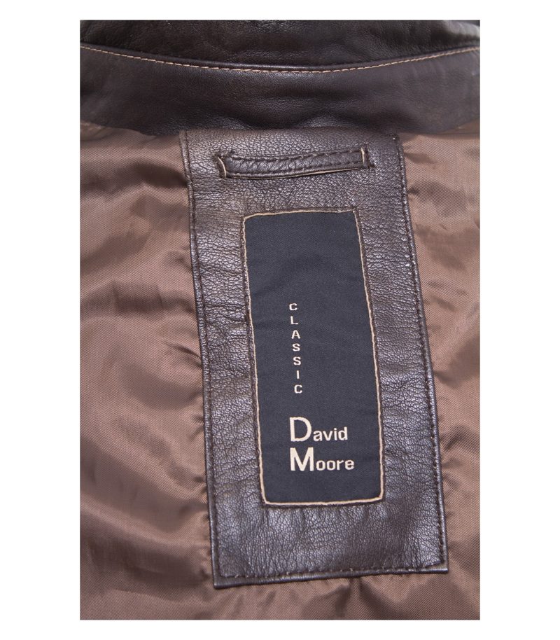 David Moore Herren Jacke reine Gr. 35 Braun Leder – Foto 4