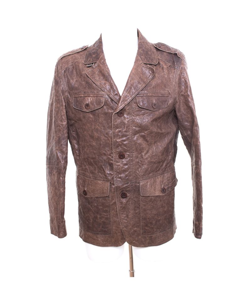 strellson swiss cross Herren Lederjacke Gr. M Braun Leder – Foto 1
