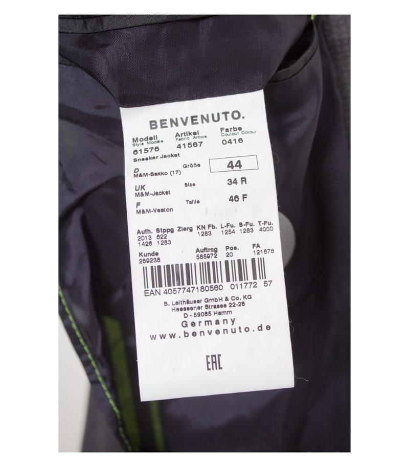 BENVENUTO Herren Anzug Sneaker Gr. DE 44 Grau – Foto 7