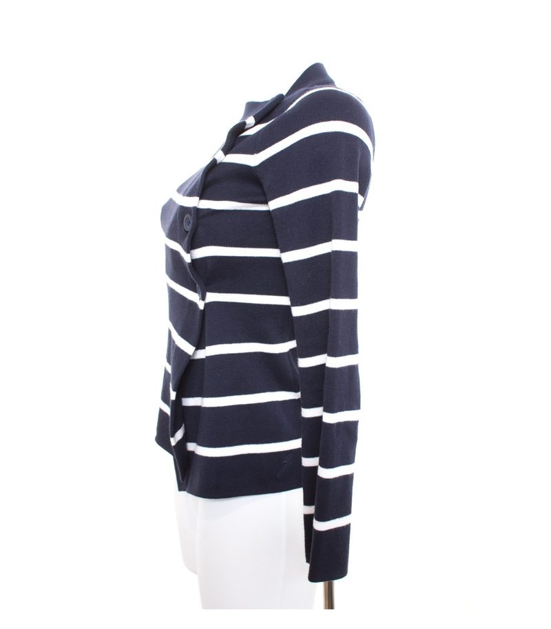 FABRIKEN Damen Strickjacke Gr. XS Blau-Wieß Baumwolle – Foto 2