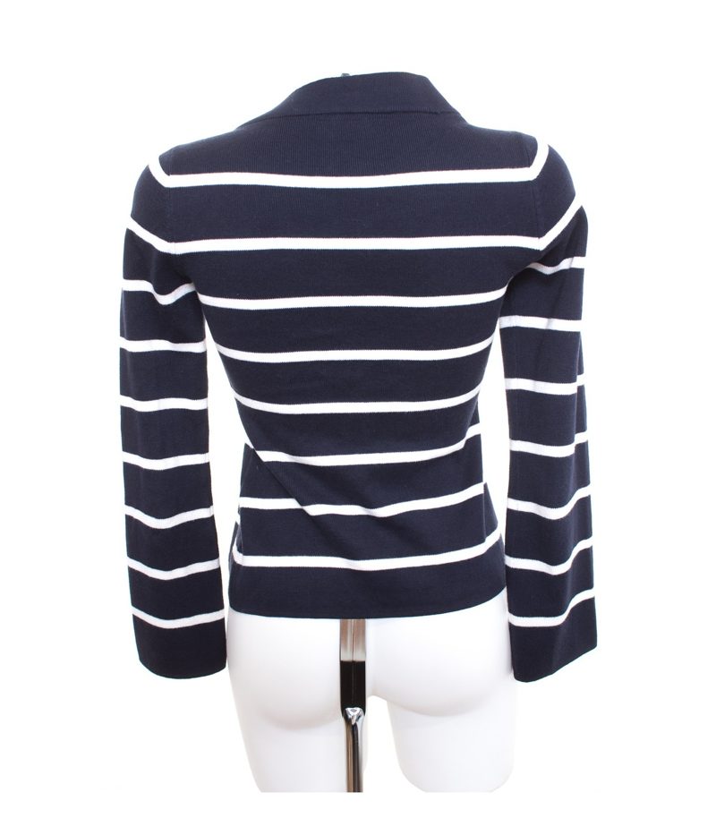 FABRIKEN Damen Strickjacke Gr. XS Blau-Wieß Baumwolle – Foto 4