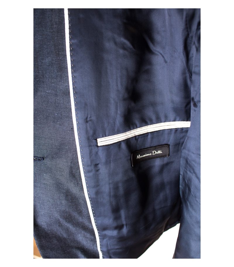 Massimo Dutti Damen Blazer Gr. DE 40 Blau Leinen Baumwolle – Foto 3