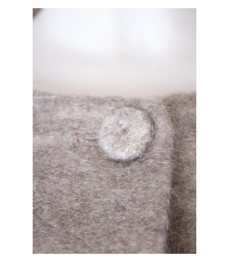 ZARA Damen BASIC Mantel Gr. XL Graubraun Mohair Wolle – Foto 4